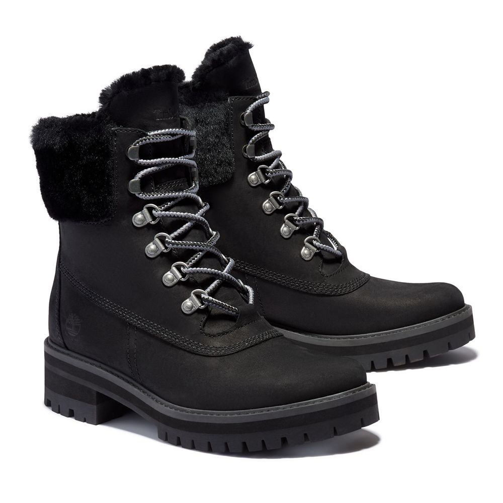 Botas Feminino - Timberland 6-Inch Courmayeur Valley Impermeavel - GBPUI8540 - Pretas